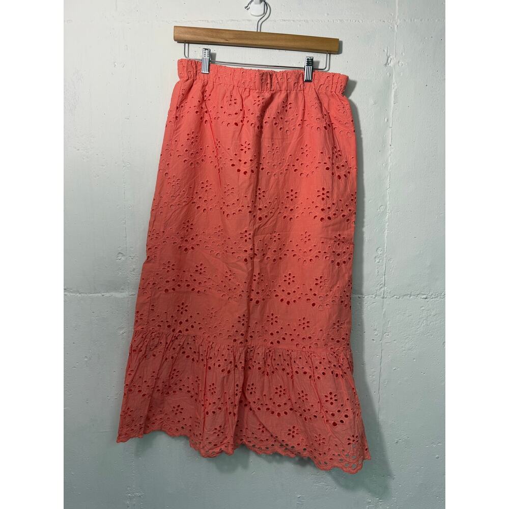 Joie A Line Maxi Eyelet Skirt Peach Orange Size Small